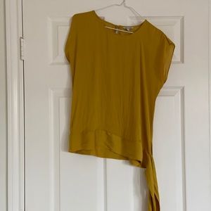 Yellow silky blouse